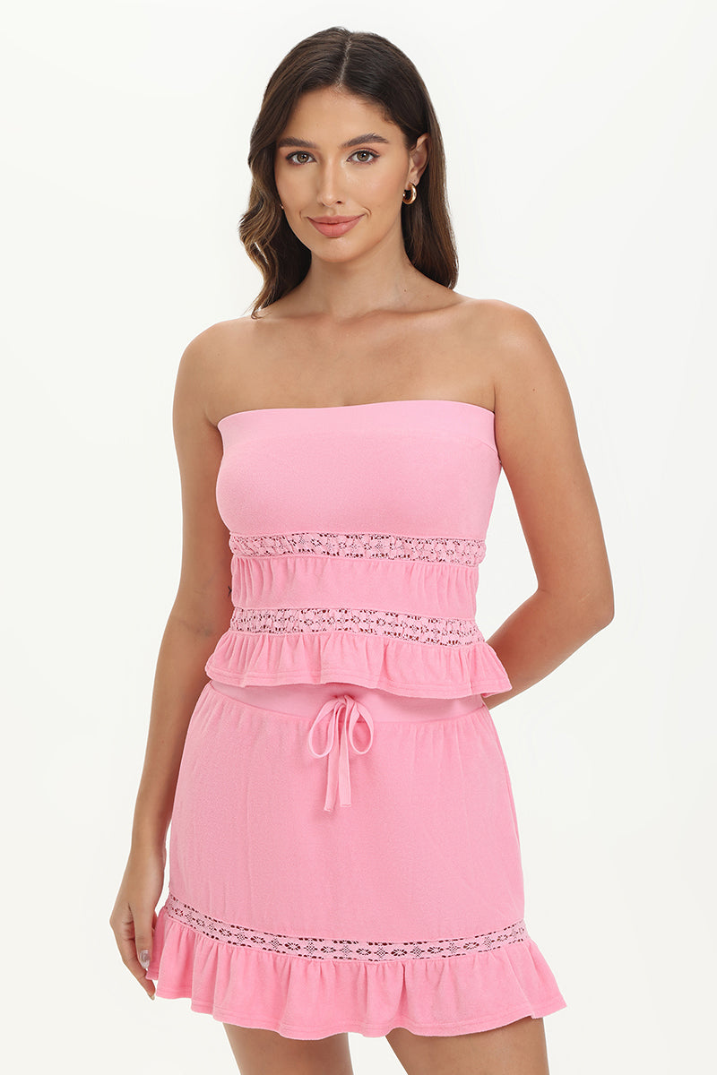 Towel Terry Lace Trim Tube Top - Juicy Couture