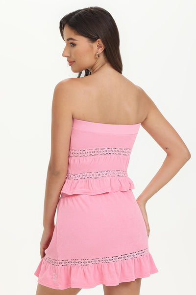 Towel Terry Lace Trim Tube Top - Juicy Couture