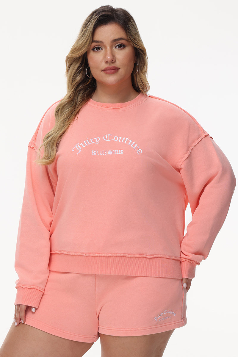 Plus-Size French Terry Embroidered Crewneck - Juicy Couture