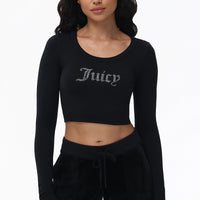 Cropped Long Sleeve Baby Tee - Juicy Couture