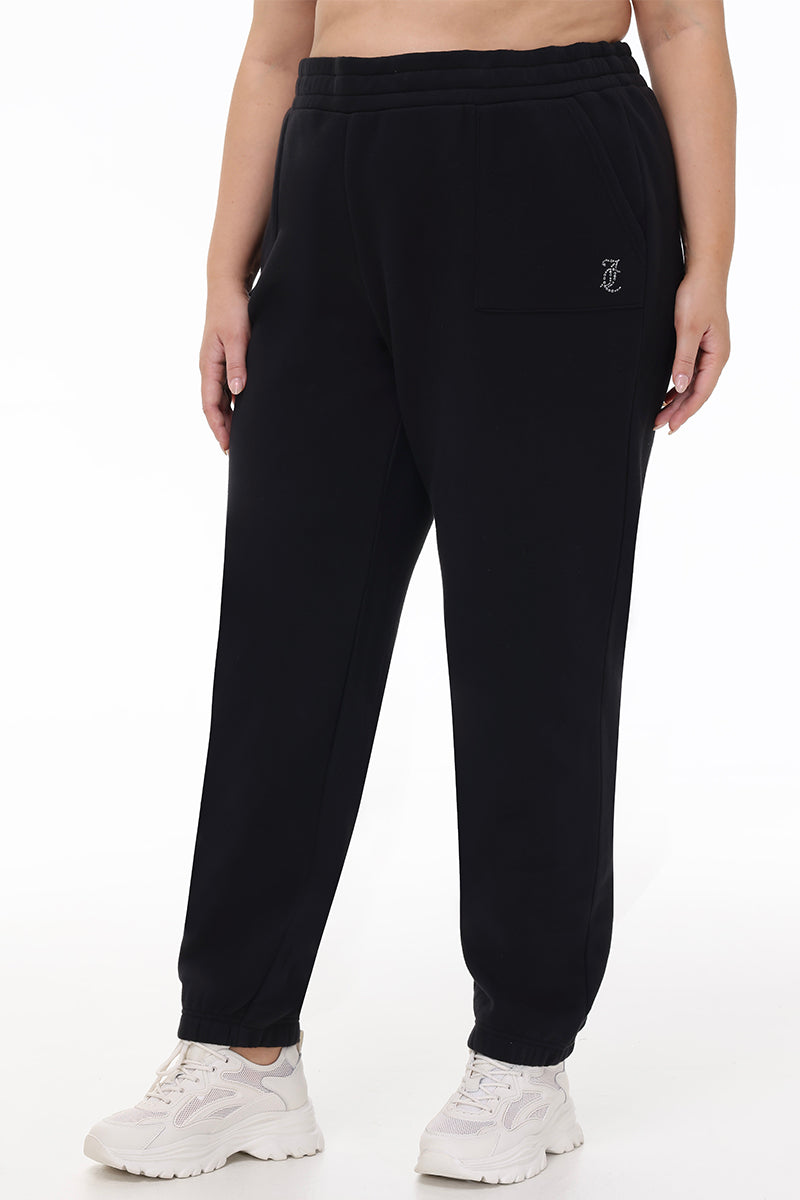 Plus-Size Small Bling Fleece Sweatpants