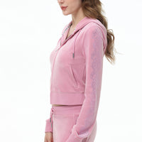 Lace Rhinestone Classic Hoodie - Juicy Couture