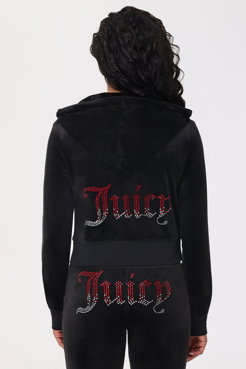 Ombre Big Bling Velour Hoodie - Juicy Couture