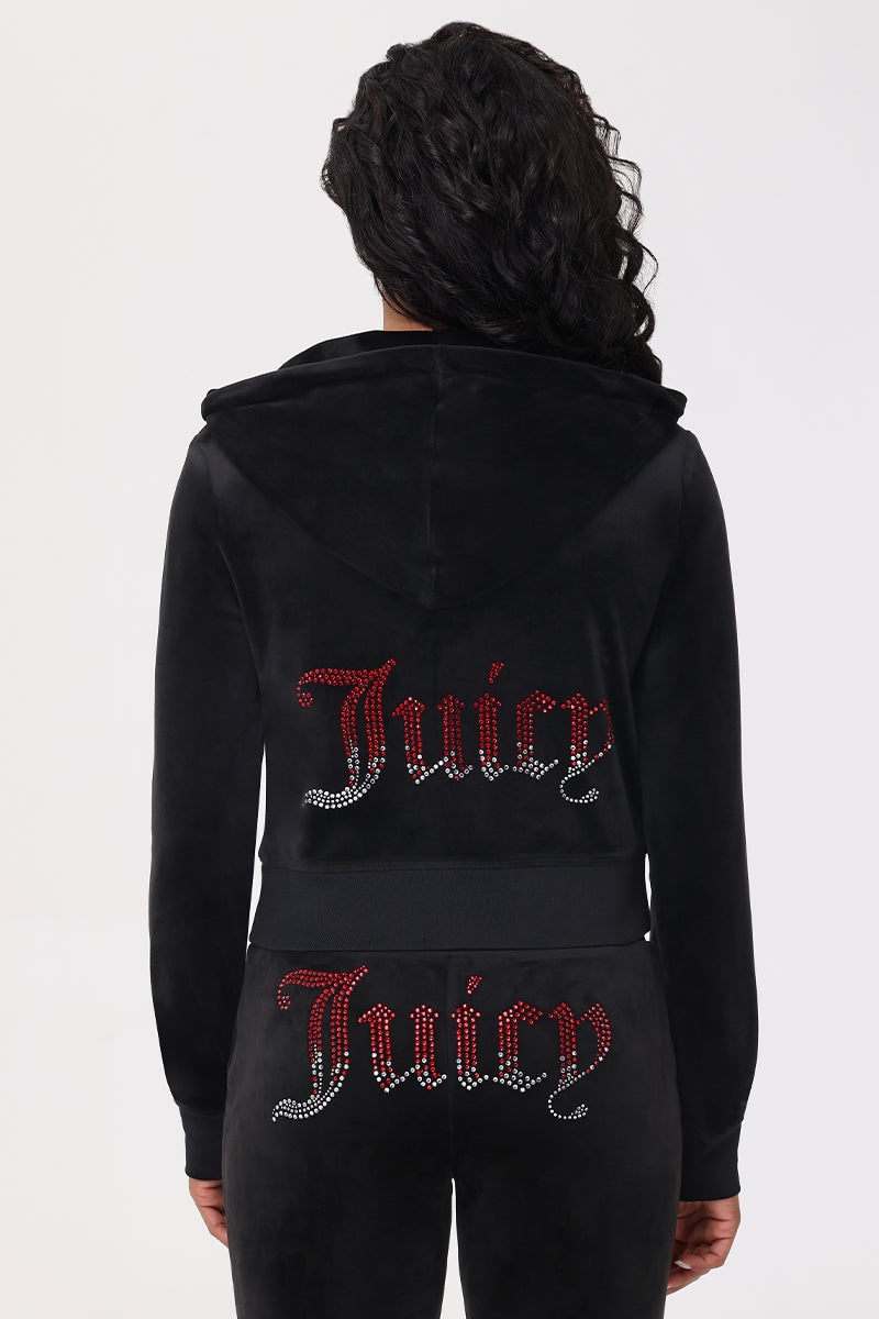 Ombre Big Bling Velour Hoodie - Juicy Couture