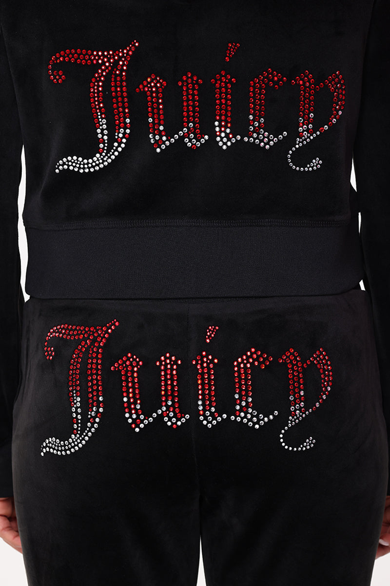 Ombre Big Bling Velour Hoodie - Juicy Couture