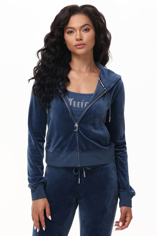 Ombre Big Bling Velour Hoodie - Juicy Couture