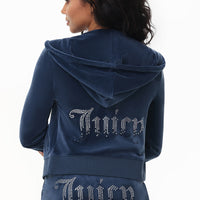 Ombre Big Bling Velour Hoodie - Juicy Couture