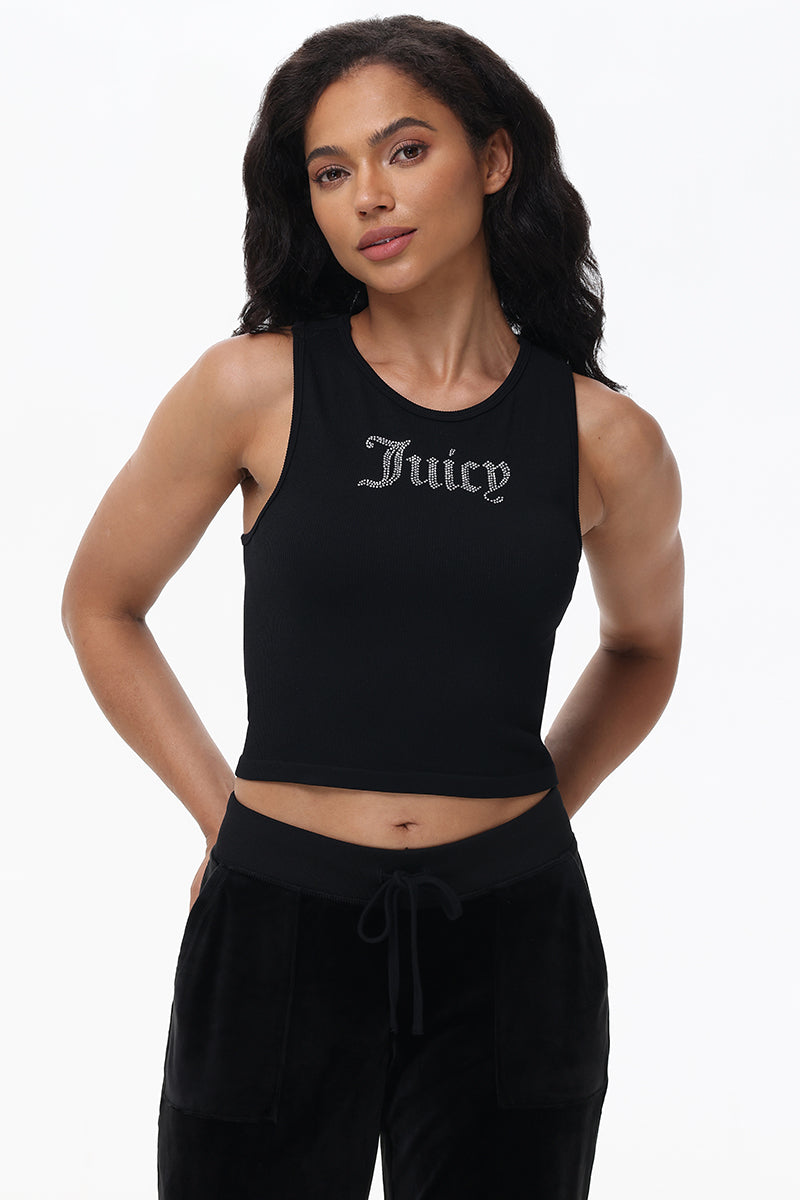Small Bling High Neck Crop Tank - Juicy Couture