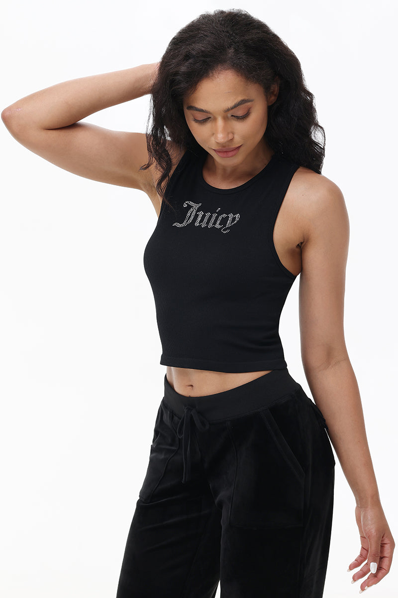 Small Bling High Neck Crop Tank