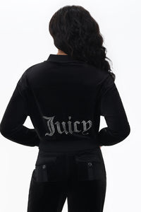Oversized Big Bling Velour Hoodie