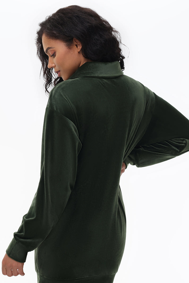 Oversized Small Bling Quarter Zip Pullover