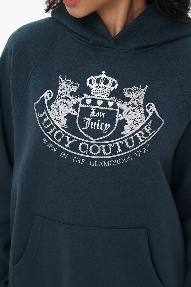 Oversized Fleece Scottie Dog Hoodie - Juicy Couture