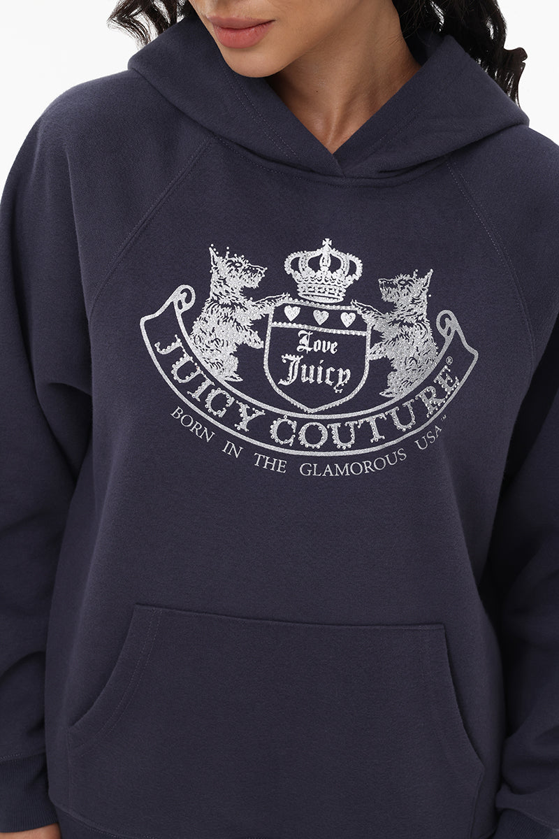 Oversized Fleece Scottie Dog Hoodie - Juicy Couture