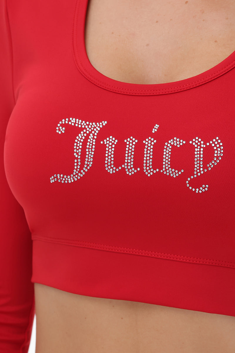 Small Bling Knit Cropped Long Sleeve Baby Tee - Juicy Couture