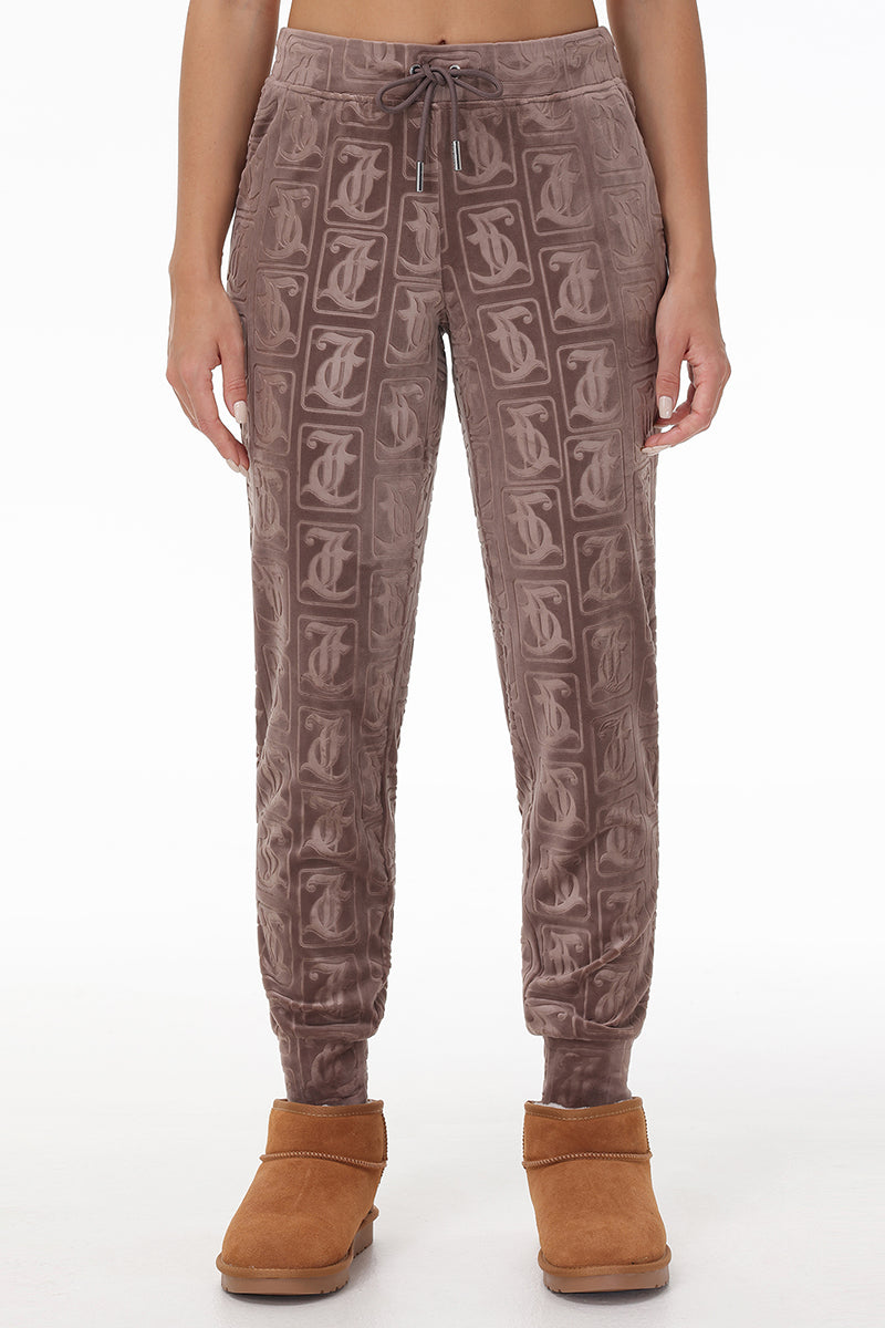 Big Bling Embossed Velour Jogger