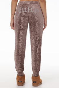Plus-Size Big Bling Embossed Velour Jogger
