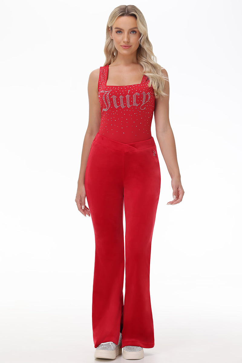 Velour Flare Pant With Slit - Juicy Couture