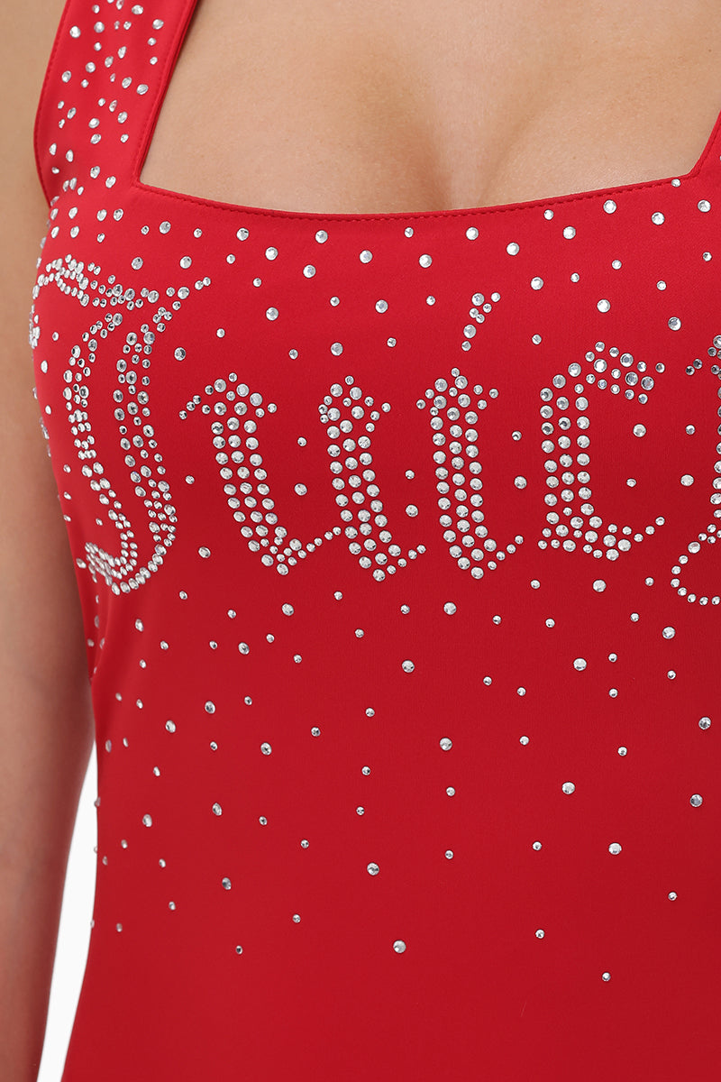 juicy couture red dress Juicy Couture Vintage Red Fit & Flare Mini Dress Womens Size M Y2K Party