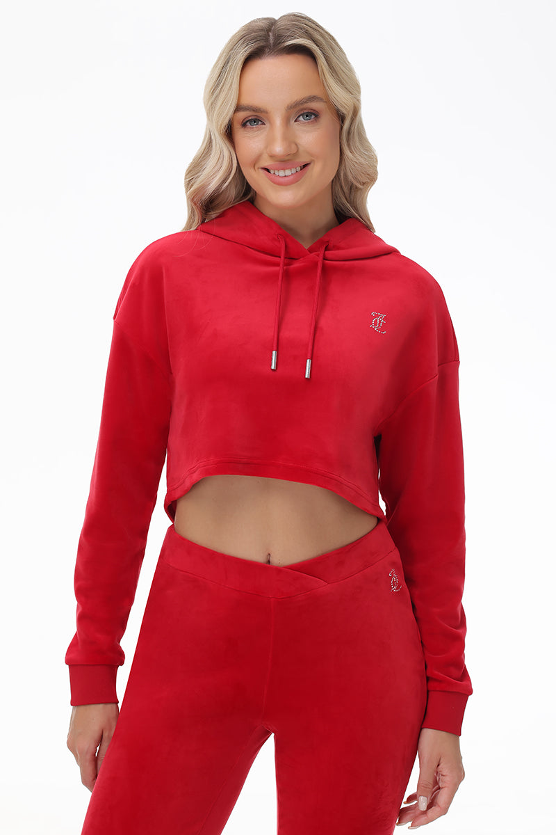 Big Bling High Low Cropped Hoodie - Juicy Couture