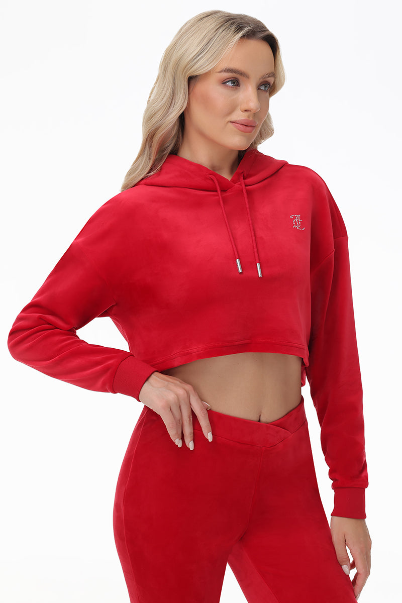 Big Bling High Low Cropped Hoodie - Juicy Couture