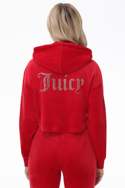 Big Bling High Low Cropped Hoodie