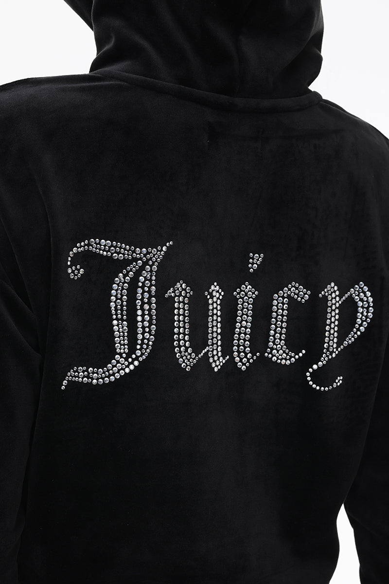 Big Bling High Low Cropped Hoodie - Juicy Couture