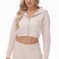 Cropped Fleece Hoodie With Side Bling - Juicy Couture