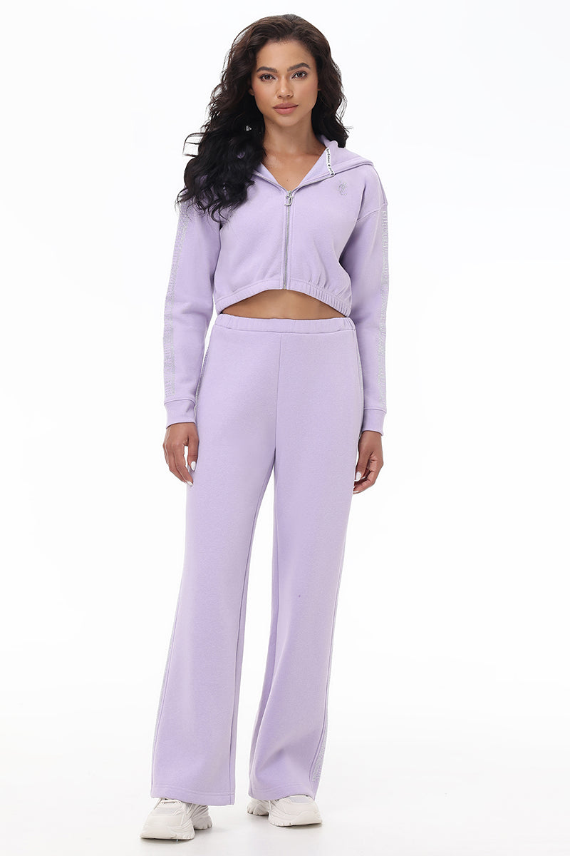 Wide Leg Fleece Pant With Side Bling - Juicy Couture