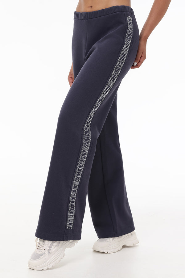 Wide Leg Fleece Pant With Side Bling - Juicy Couture