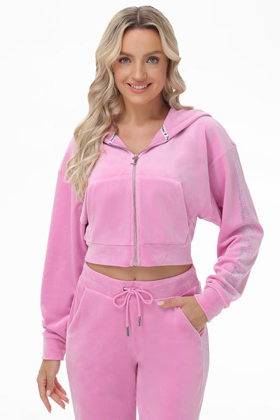 Juicy couture outlets velour rhinestone cropped jacket