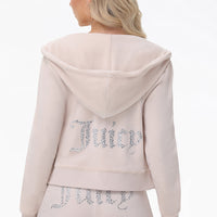 Mixed Crystals Velour Hoodie - Juicy Couture