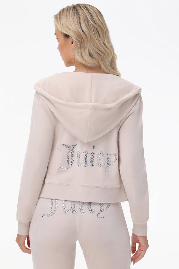 Mixed Crystals Velour Hoodie - Juicy Couture