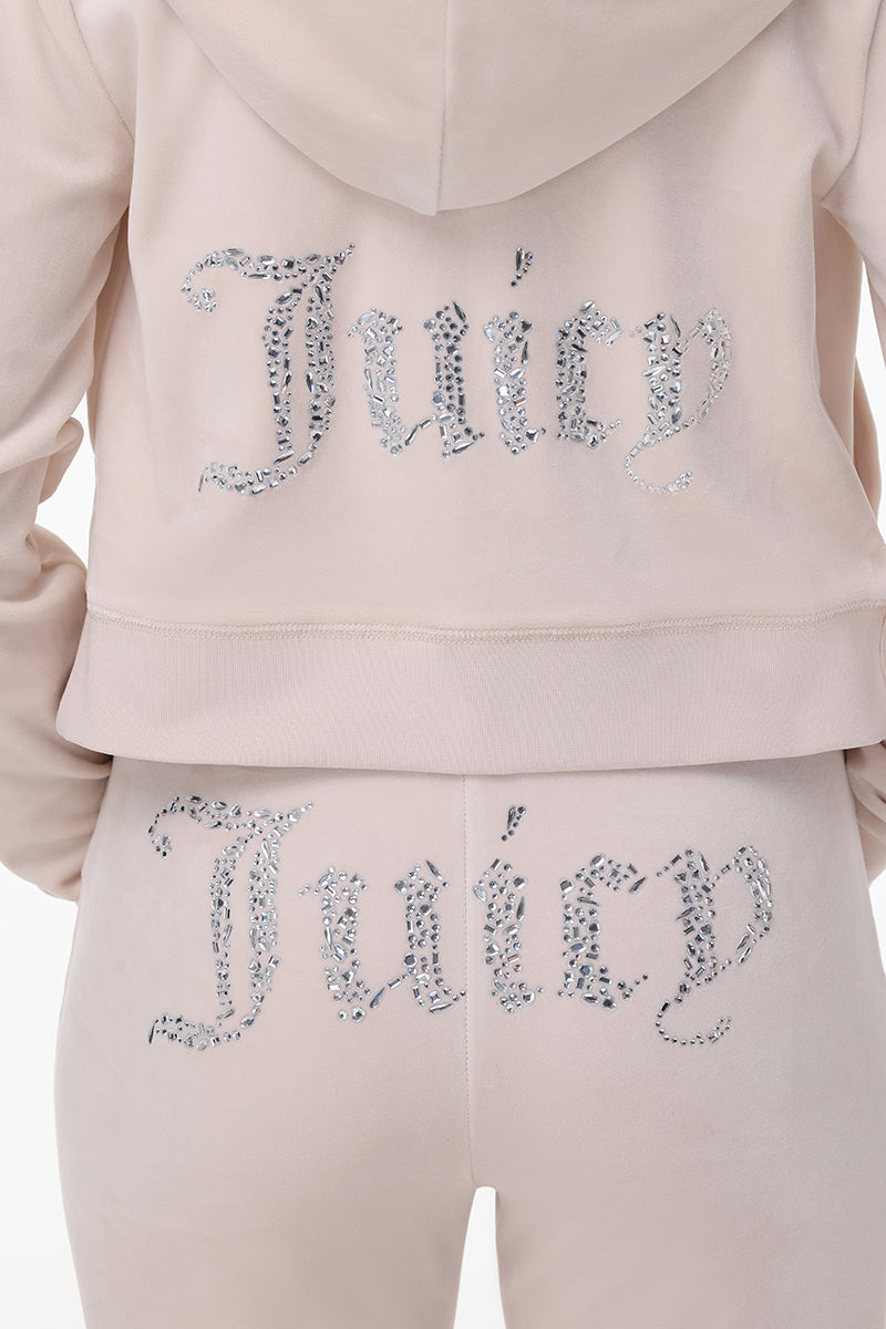 Mixed Crystals Velour Hoodie - Juicy Couture