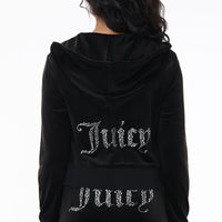 Mixed Crystals Velour Hoodie - Juicy Couture