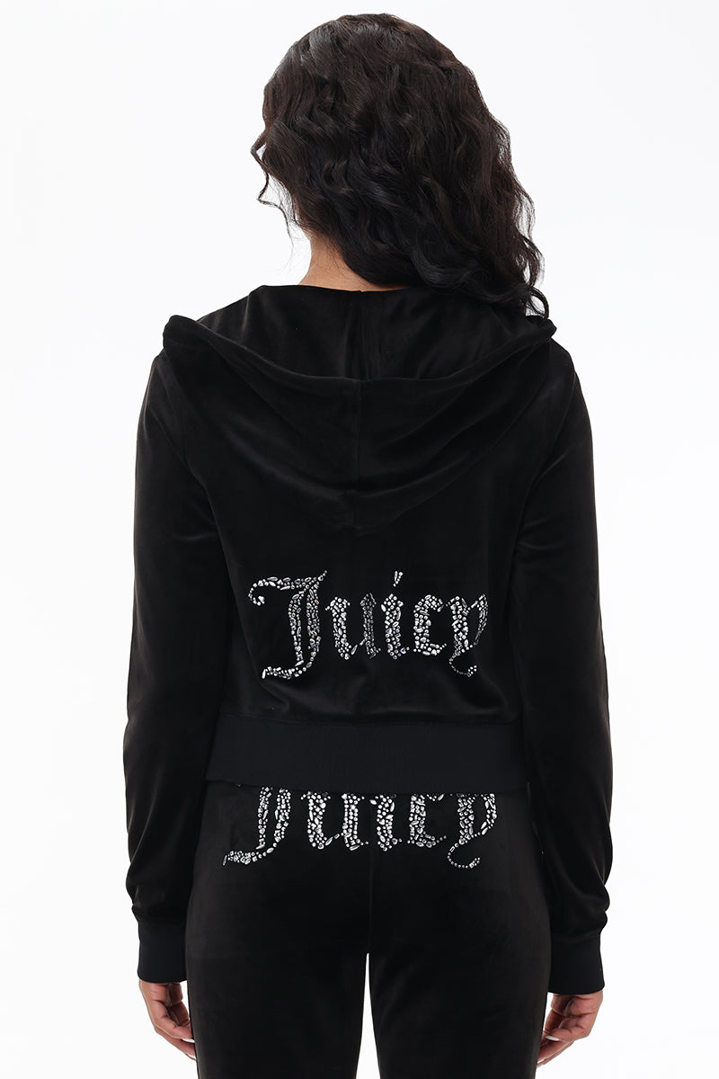 Mixed Crystals Velour Hoodie - Juicy Couture