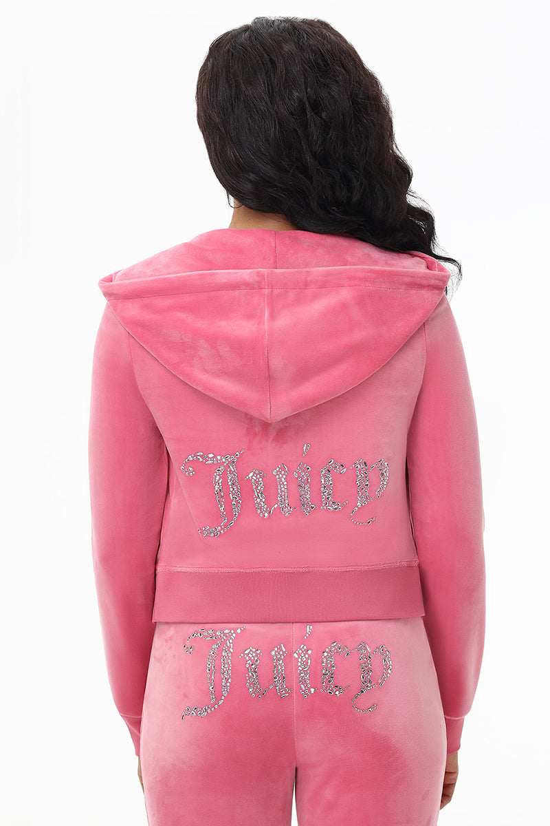 Mixed Crystals Velour Hoodie - Juicy Couture