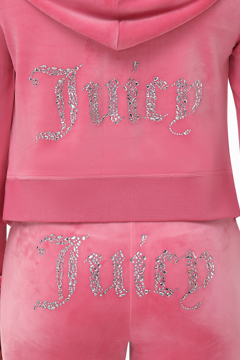 Mixed Crystals Velour Hoodie - Juicy Couture