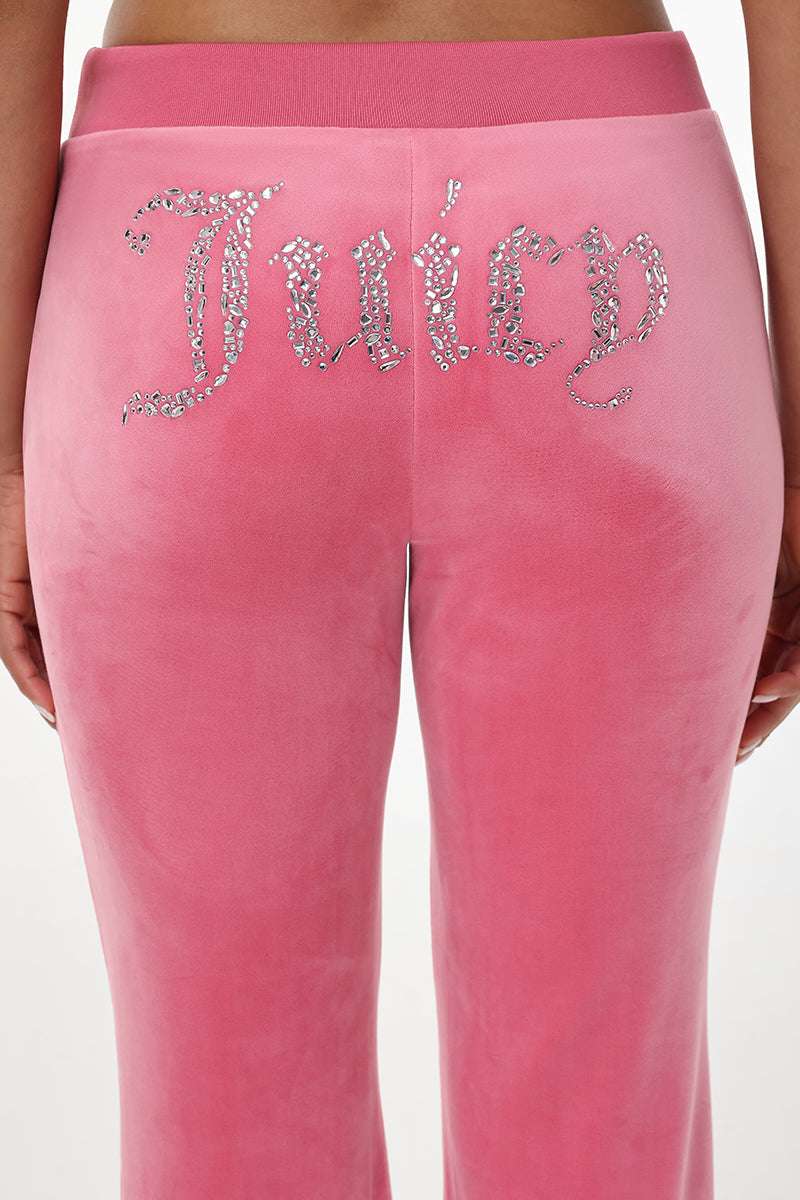 Mixed Crystals Velour Track Pants - Juicy Couture