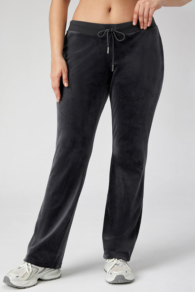 Plus-Size Mixed Crystals Velour Track Pants