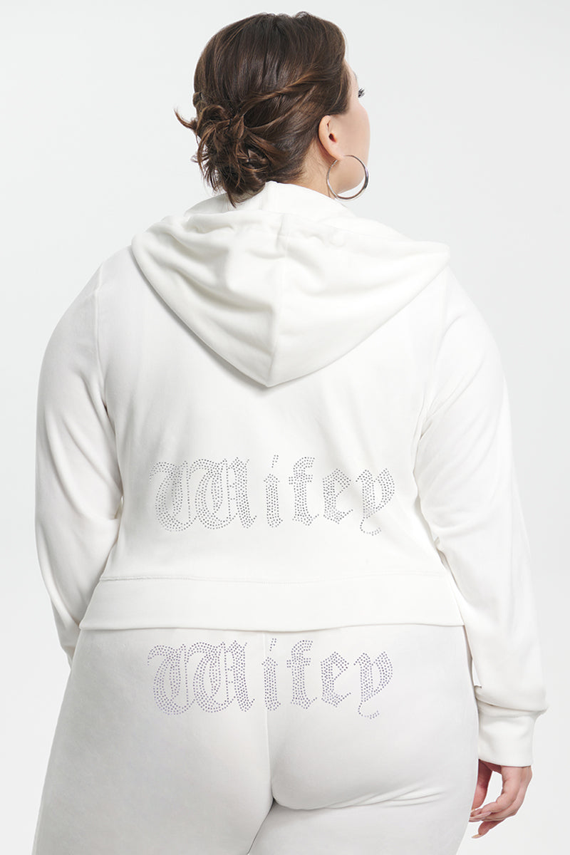 Wifey Customizable Big Bling Velour Hoodie