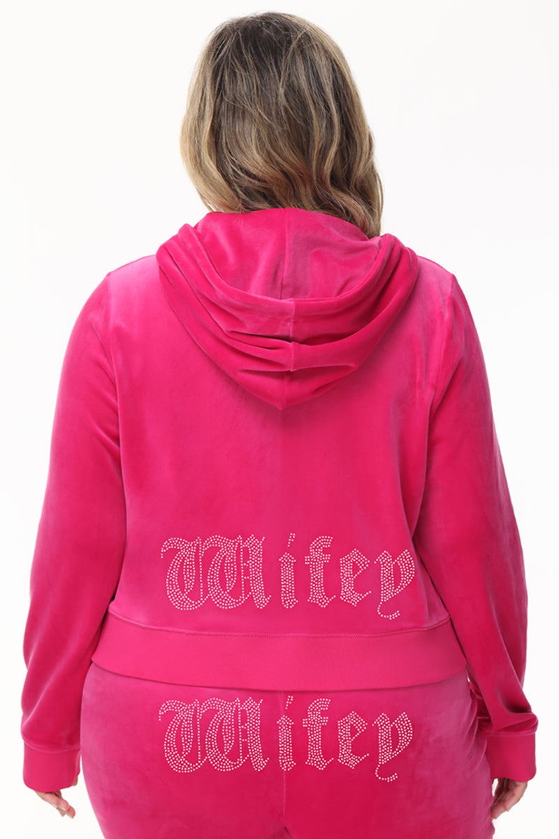 Wifey Big Bling Velour Hoodie - Juicy Couture