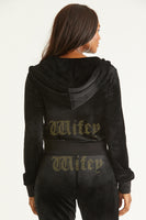 Wifey Big Bling Velour Hoodie - Juicy Couture