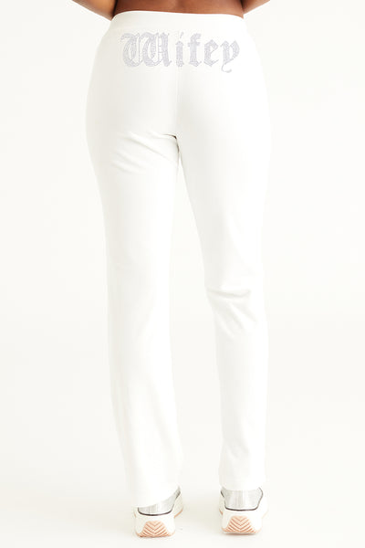 Wifey Big Bling Velour Track Pants - Juicy Couture