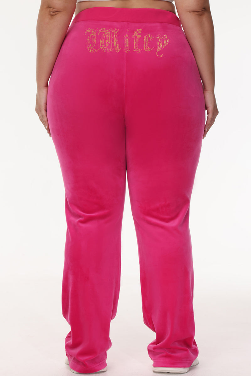 Wifey Big Bling Velour Track Pants - Juicy Couture