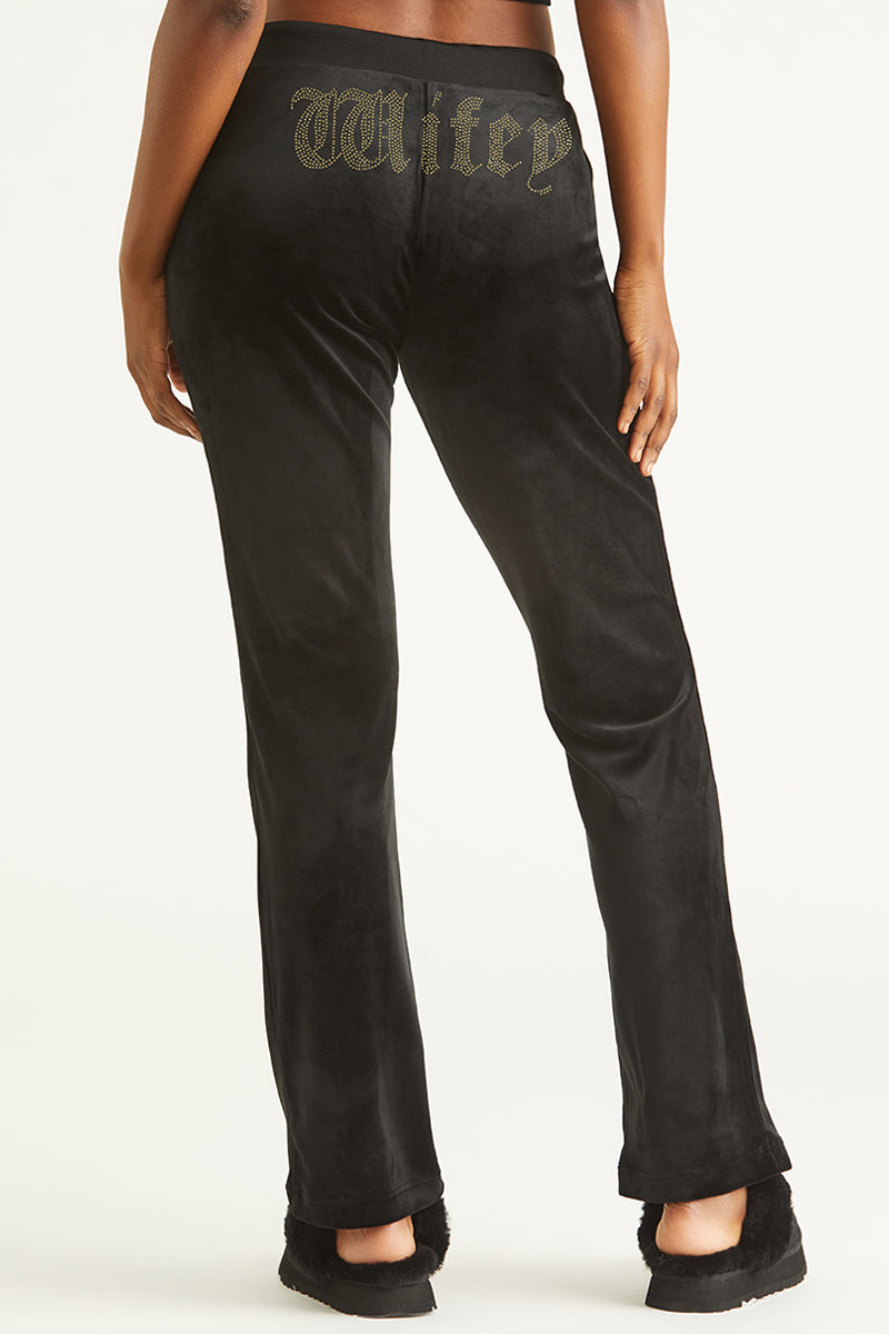 Wifey Big Bling Velour Track Pants - Juicy Couture