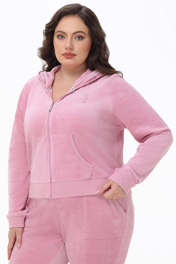 Plus-Size Heritage Cotton Velour Hoodie - Juicy Couture