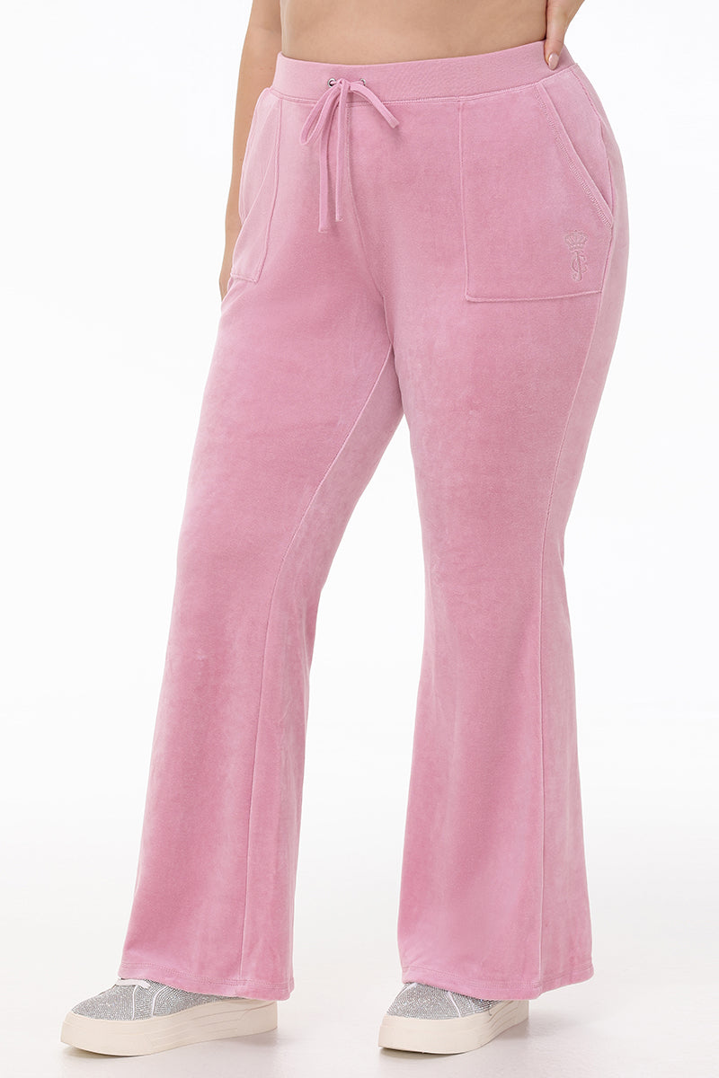 Plus-Size Heritage Cotton Velour Track Pants