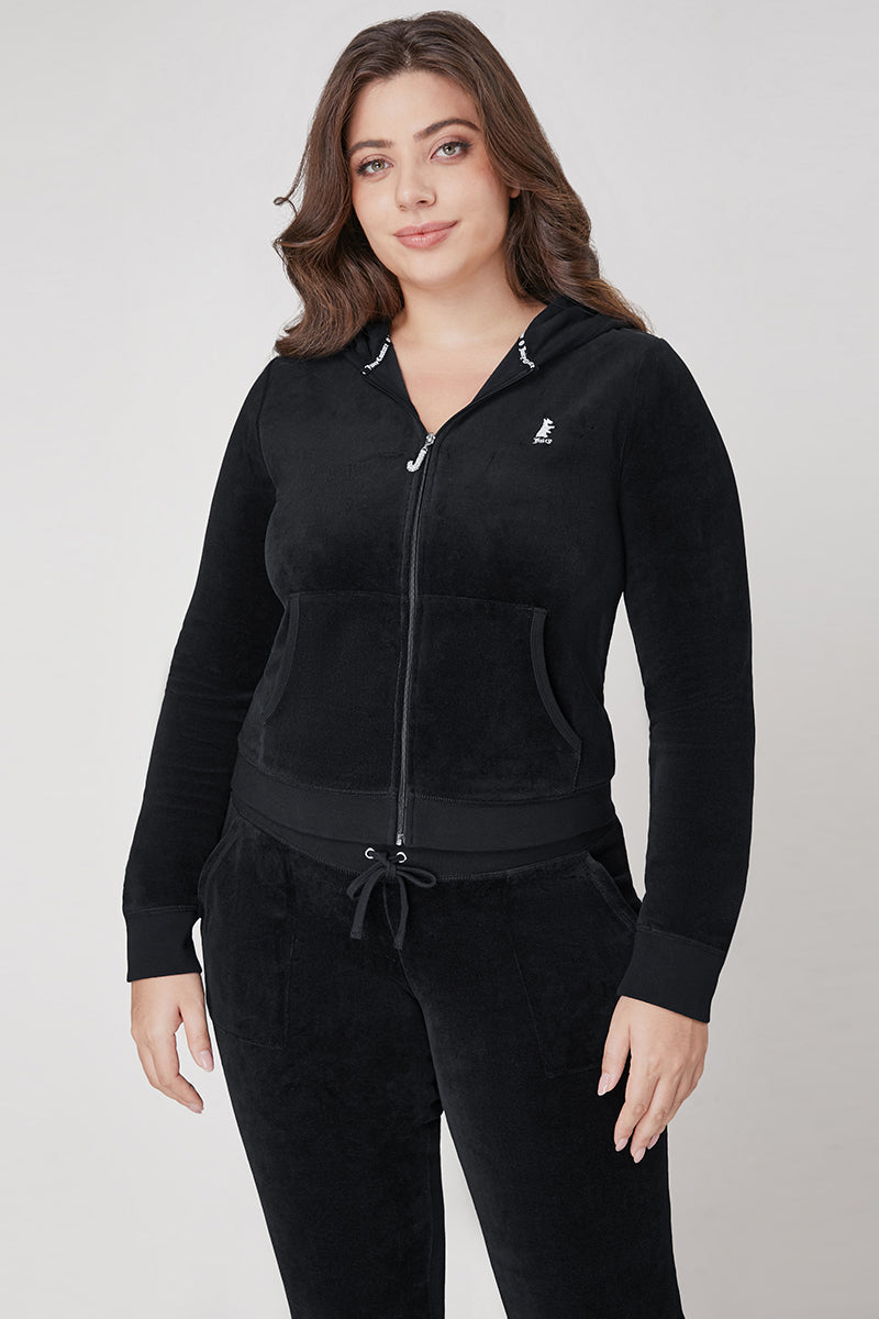 Plus-Size Scottie Cotton Velour Hoodie