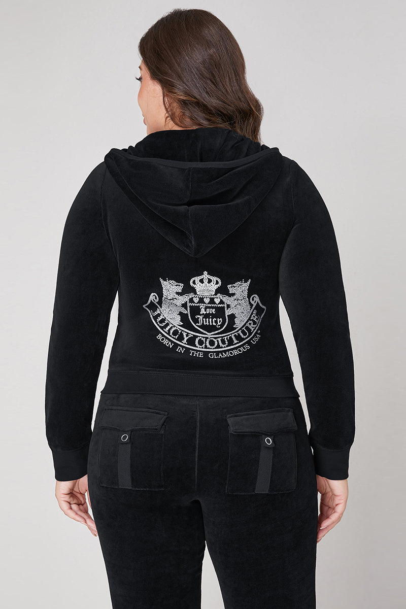 Plus-Size Scottie Cotton Velour Hoodie - Juicy Couture