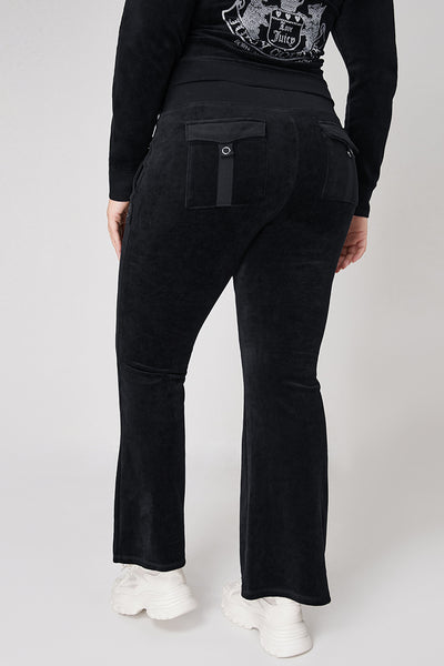 Plus-Size Hollywood Scottie Snap Pocket Cotton Velour Track Pants - Juicy Couture
